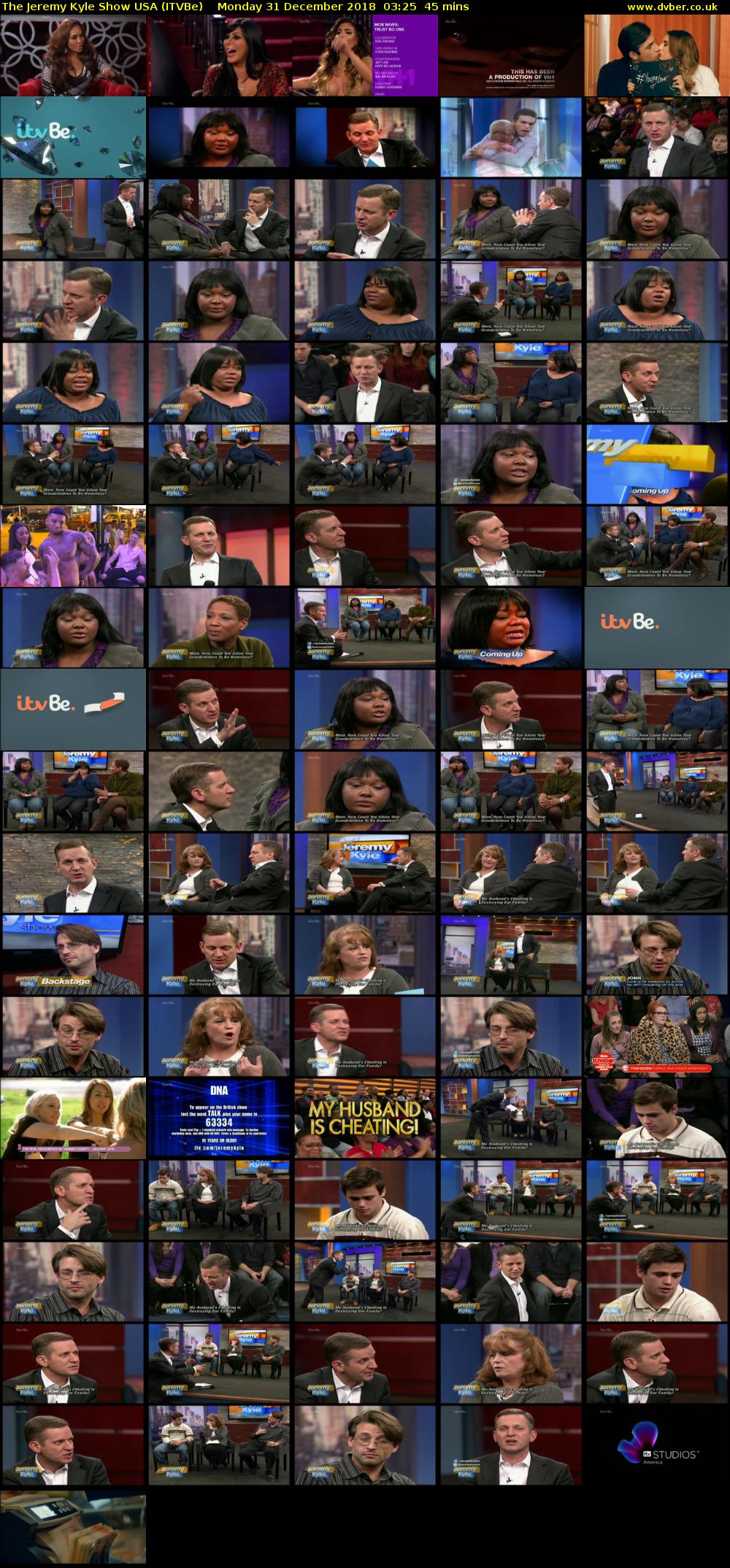 The Jeremy Kyle Show USA (ITVBe) Monday 31 December 2018 03:25 - 04:10