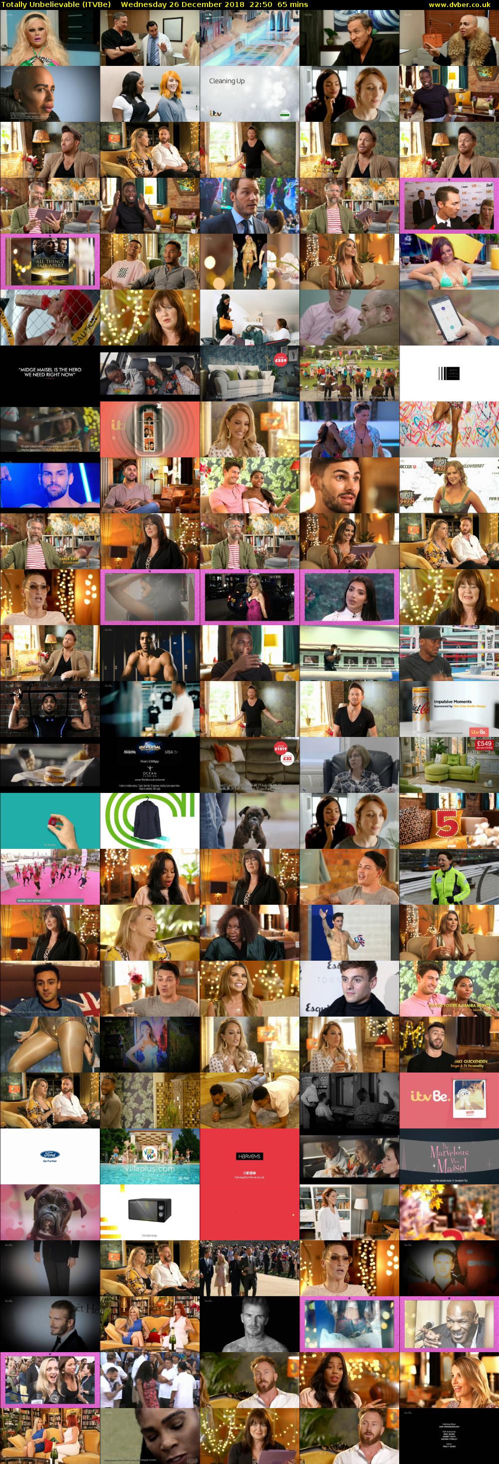 Totally Unbelievable (ITVBe) Wednesday 26 December 2018 22:50 - 23:55