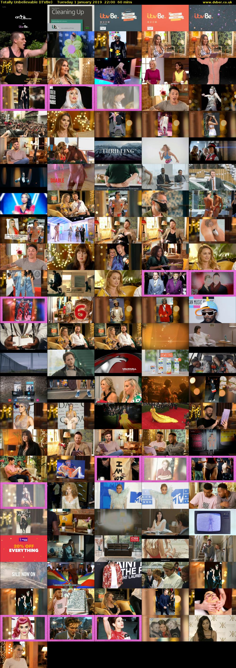 Totally Unbelievable (ITVBe) Tuesday 1 January 2019 22:00 - 23:00