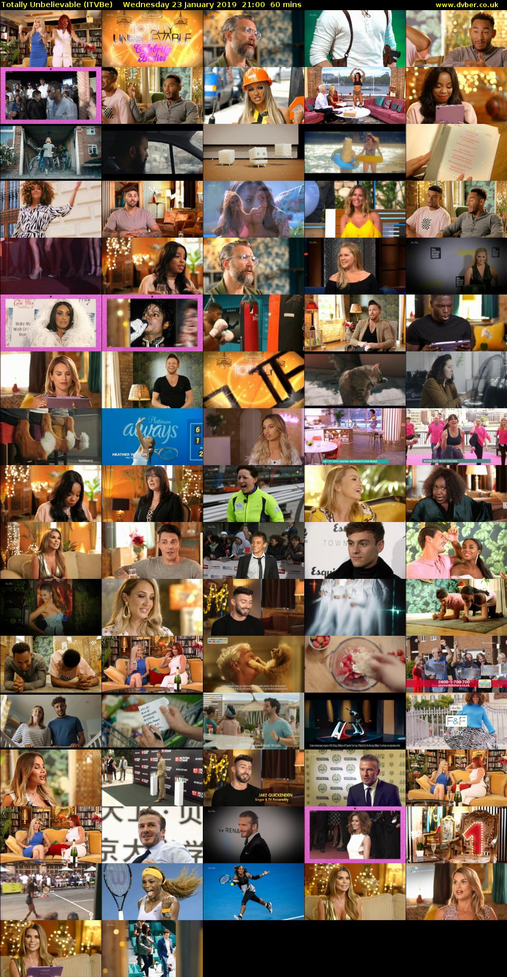 Totally Unbelievable (ITVBe) Wednesday 23 January 2019 21:00 - 22:00