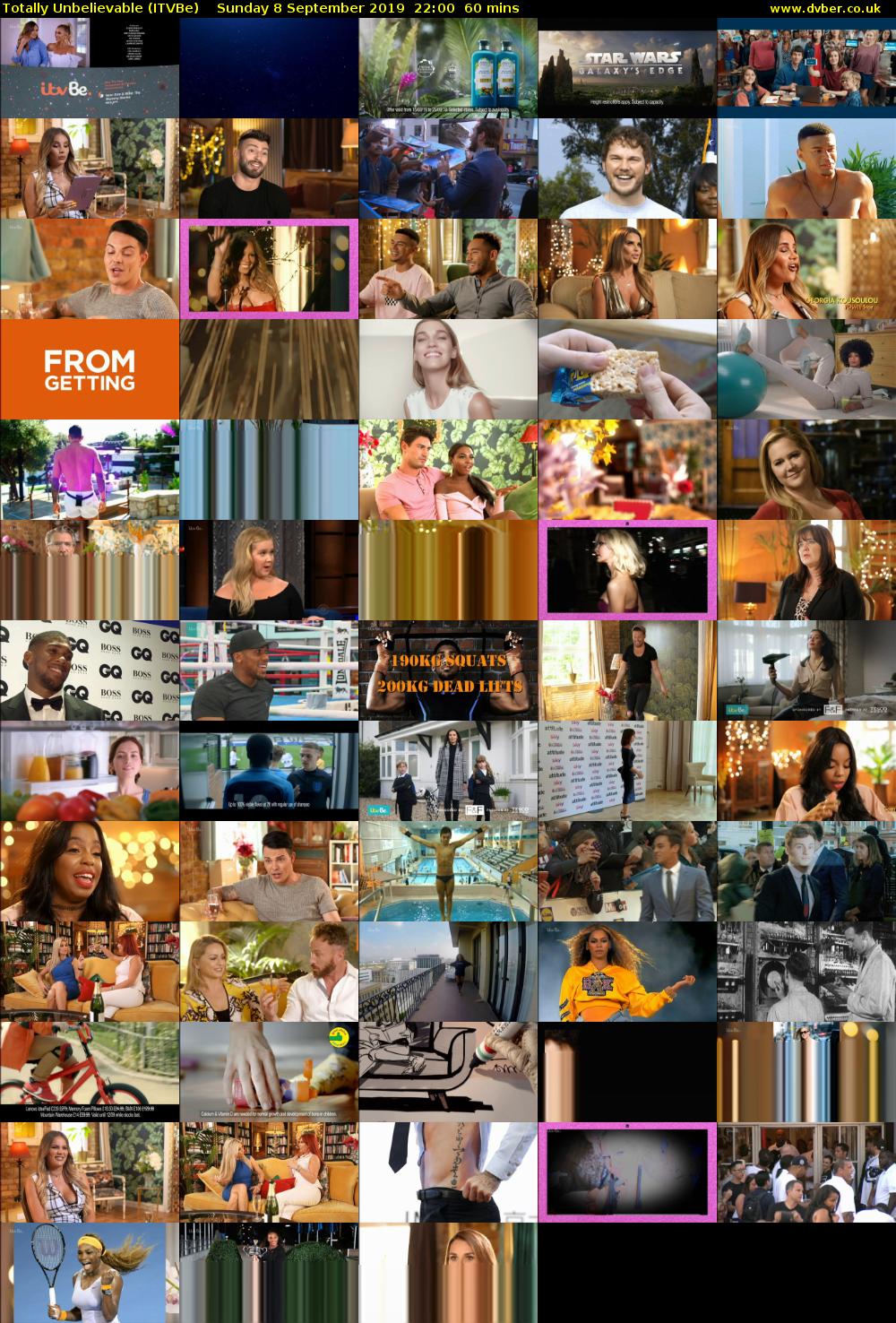 Totally Unbelievable (ITVBe) Sunday 8 September 2019 22:00 - 23:00