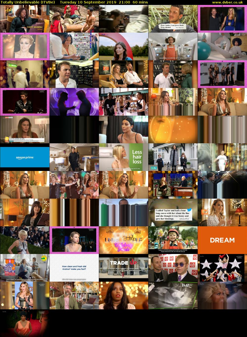 Totally Unbelievable (ITVBe) Tuesday 10 September 2019 21:00 - 22:00