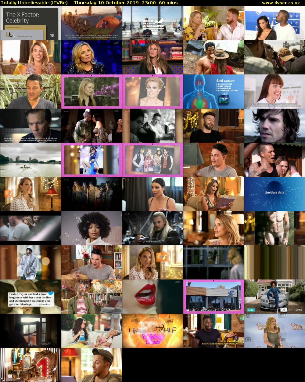 Totally Unbelievable (ITVBe) Thursday 10 October 2019 23:00 - 00:00