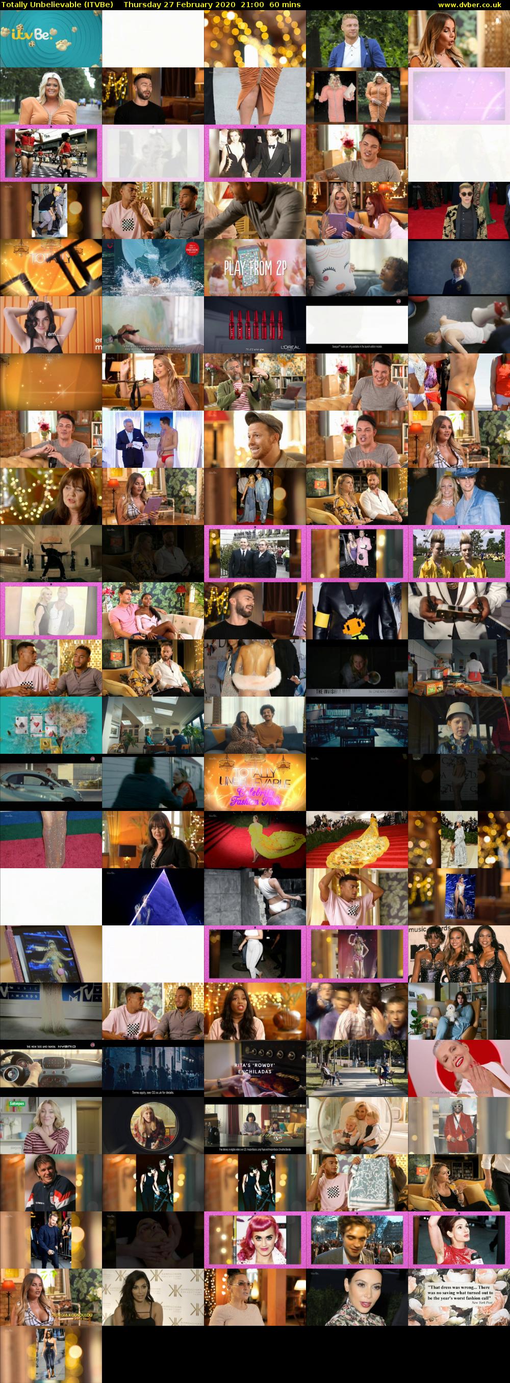 Totally Unbelievable (ITVBe) Thursday 27 February 2020 21:00 - 22:00