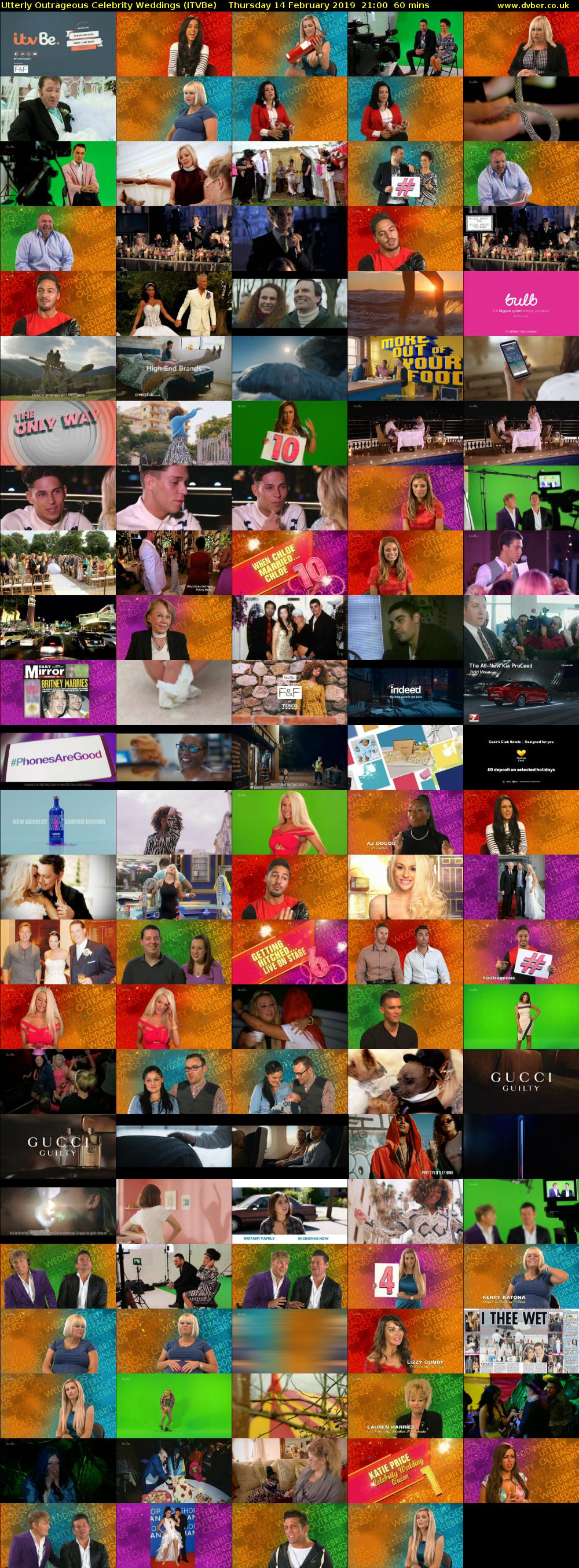 Utterly Outrageous Celebrity Weddings (ITVBe) Thursday 14 February 2019 21:00 - 22:00