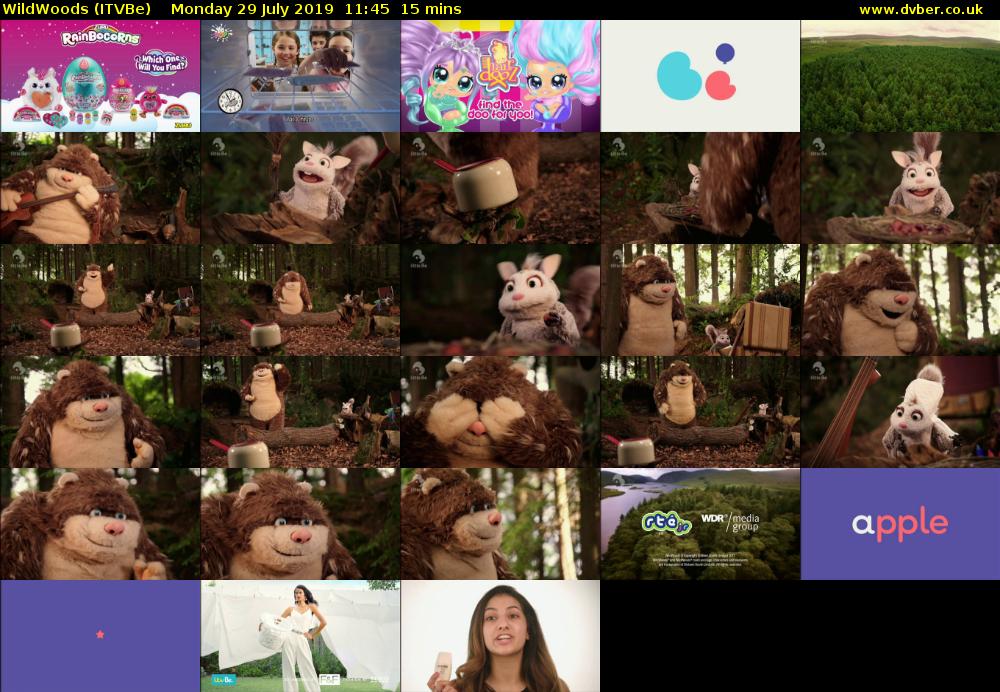WildWoods (ITVBe) Monday 29 July 2019 11:45 - 12:00