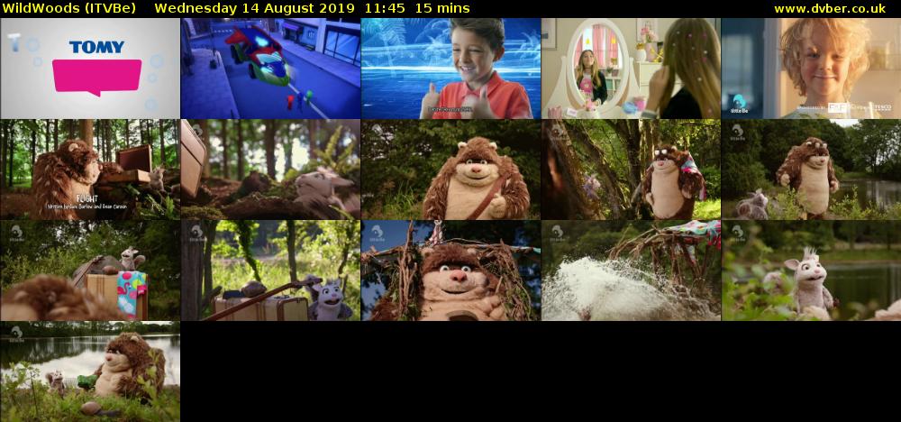 WildWoods (ITVBe) Wednesday 14 August 2019 11:45 - 12:00