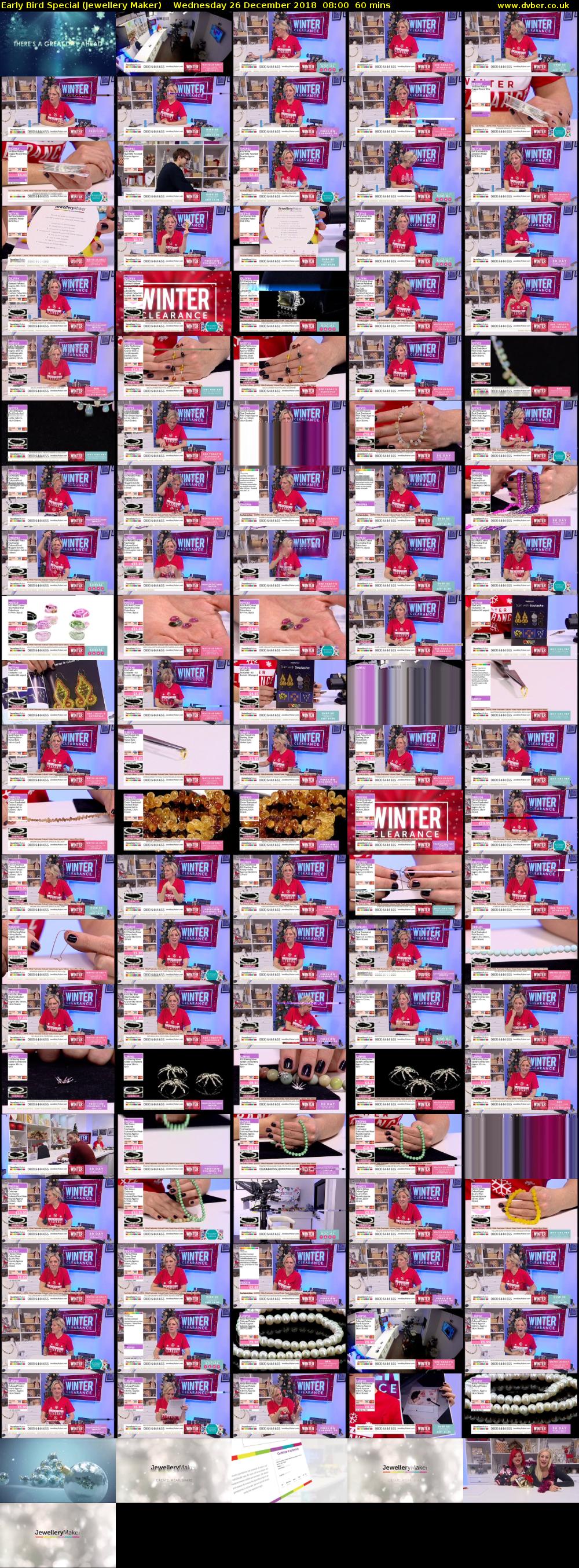 Early Bird Special (Jewellery Maker) Wednesday 26 December 2018 08:00 - 09:00