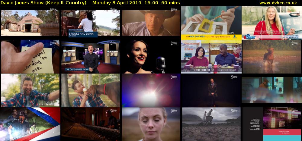 David James Show (Keep It Country) Monday 8 April 2019 16:00 - 17:00