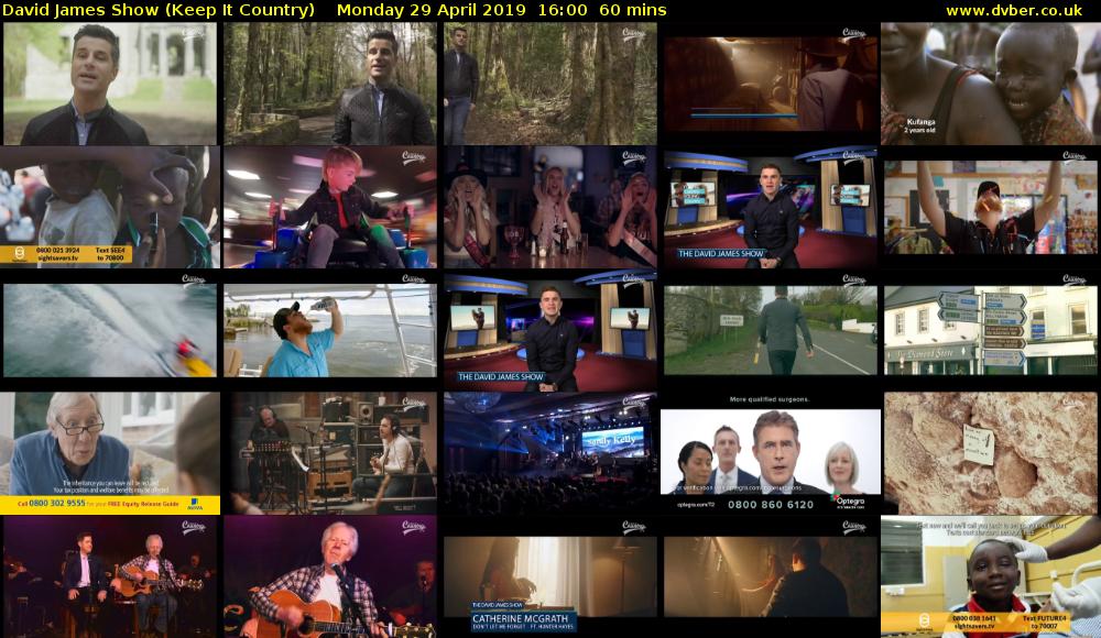 David James Show (Keep It Country) Monday 29 April 2019 16:00 - 17:00