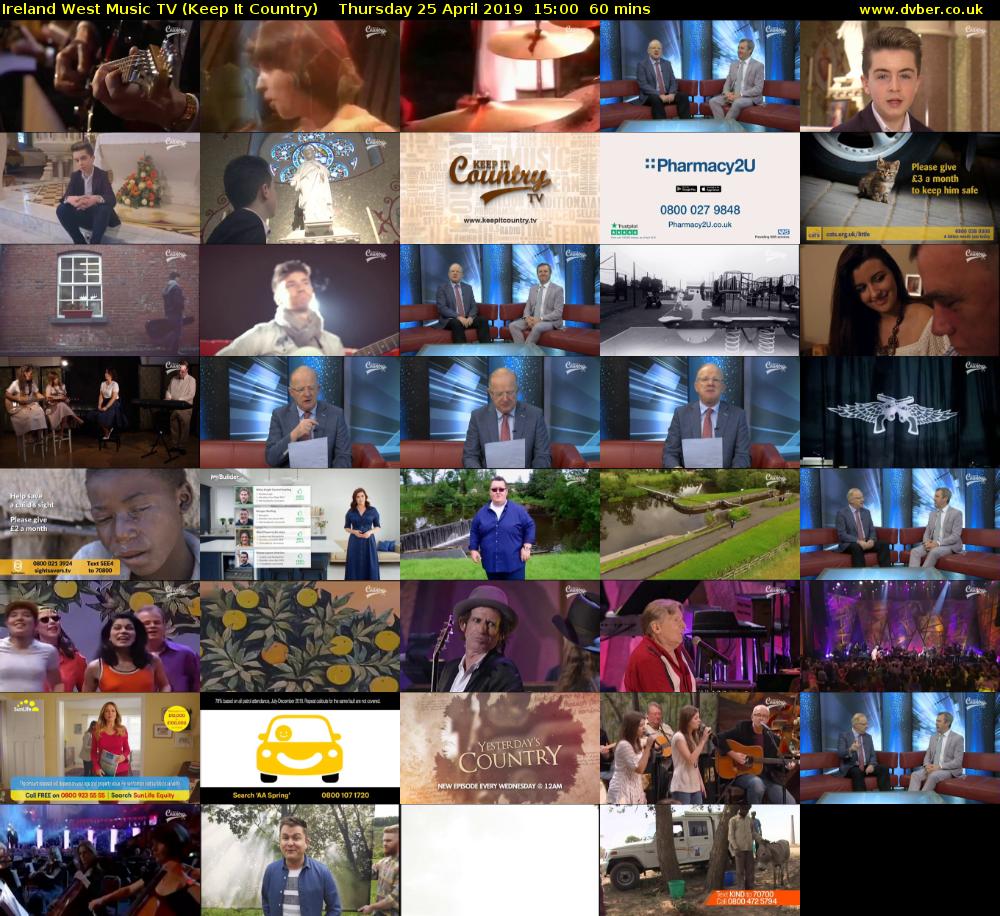 Ireland West Music TV (Keep It Country) Thursday 25 April 2019 15:00 - 16:00