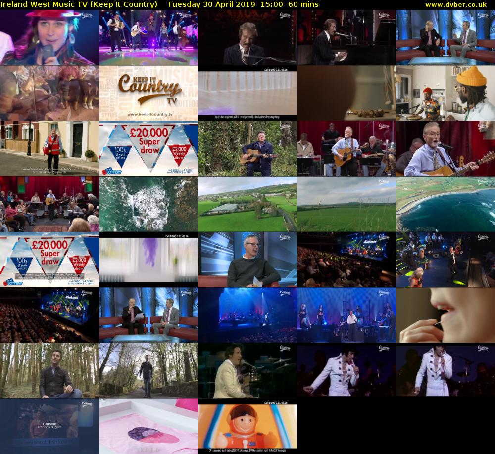 Ireland West Music TV (Keep It Country) Tuesday 30 April 2019 15:00 - 16:00