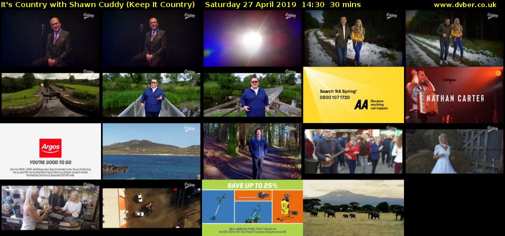 It's Country with Shawn Cuddy (Keep It Country) Saturday 27 April 2019 14:30 - 15:00