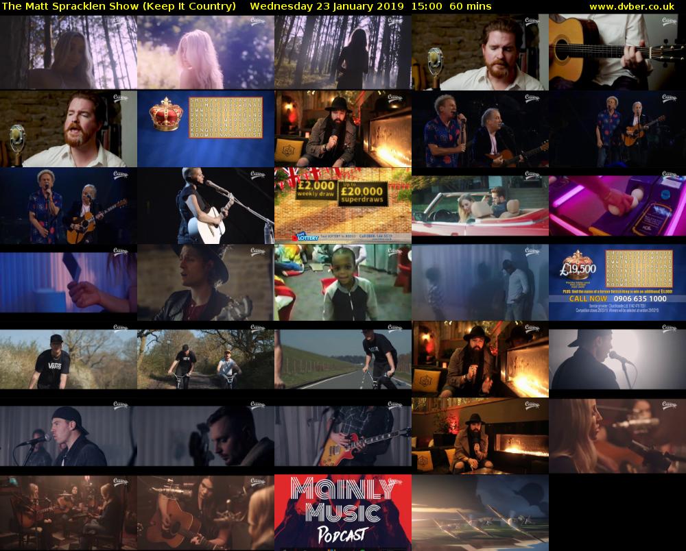 The Matt Spracklen Show (Keep It Country) Wednesday 23 January 2019 15:00 - 16:00