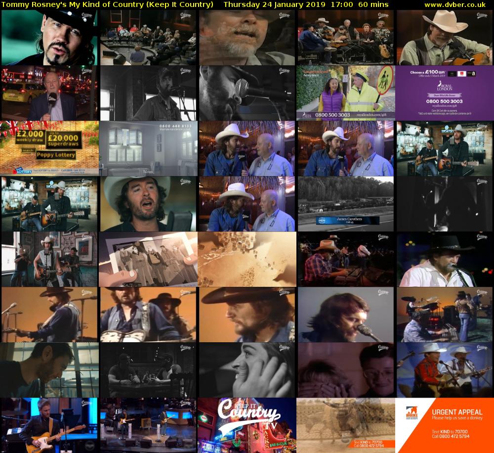 Tommy Rosney's My Kind of Country (Keep It Country) Thursday 24 January 2019 17:00 - 18:00