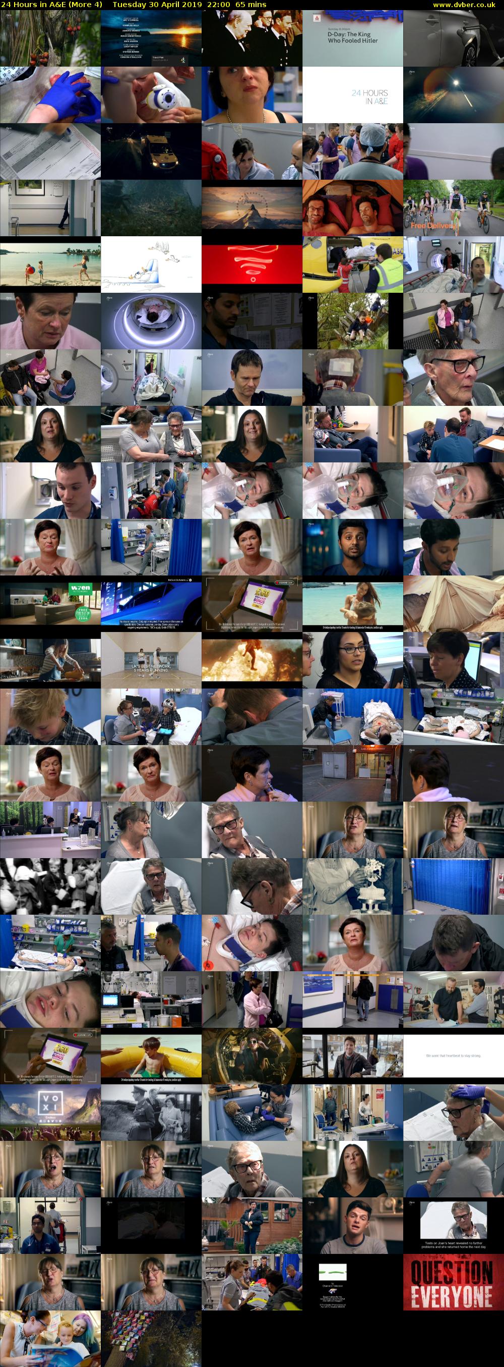 24 Hours in A&E (More 4) Tuesday 30 April 2019 22:00 - 23:05