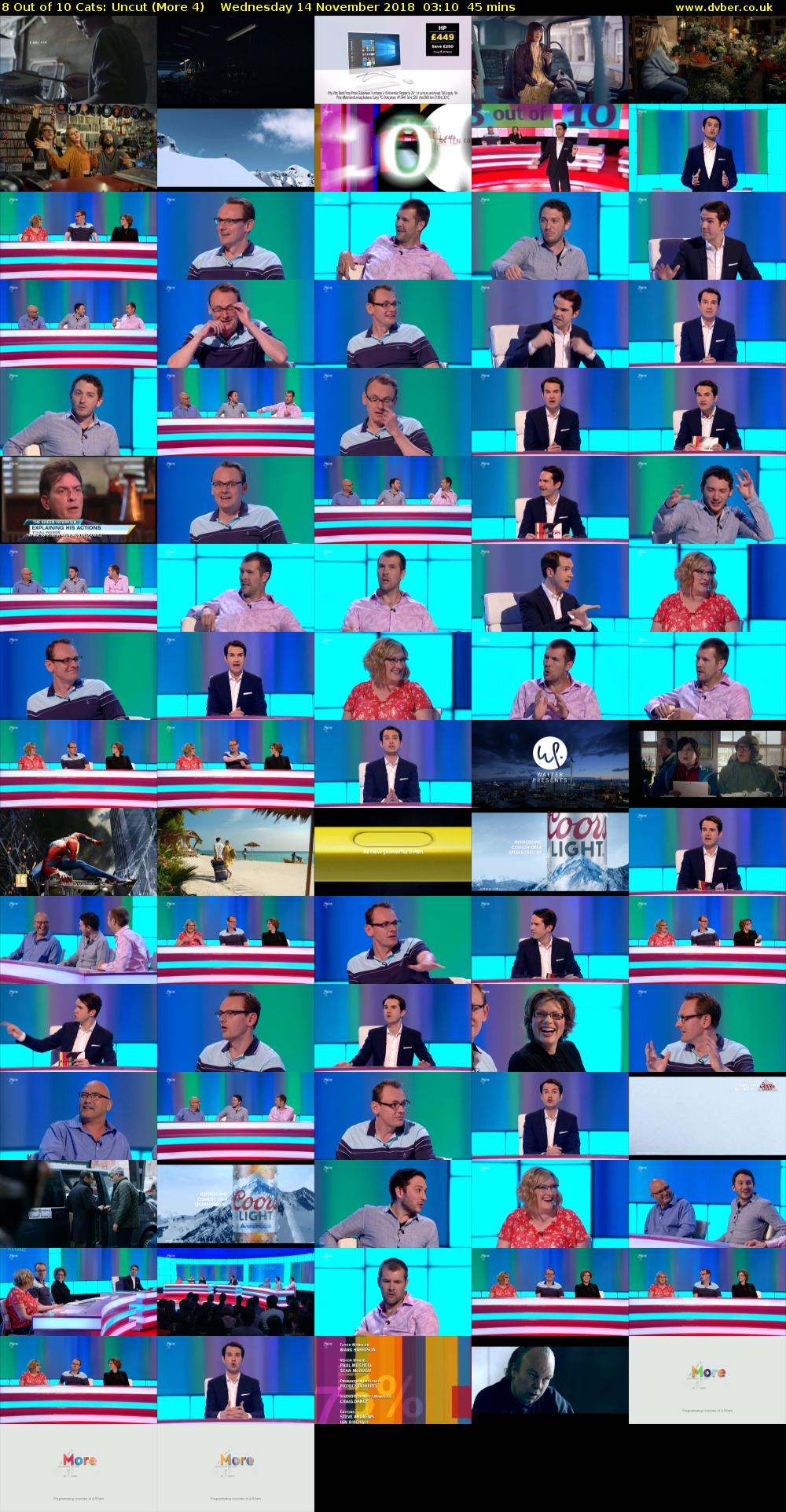 8 Out of 10 Cats: Uncut (More 4) Wednesday 14 November 2018 03:10 - 03:55