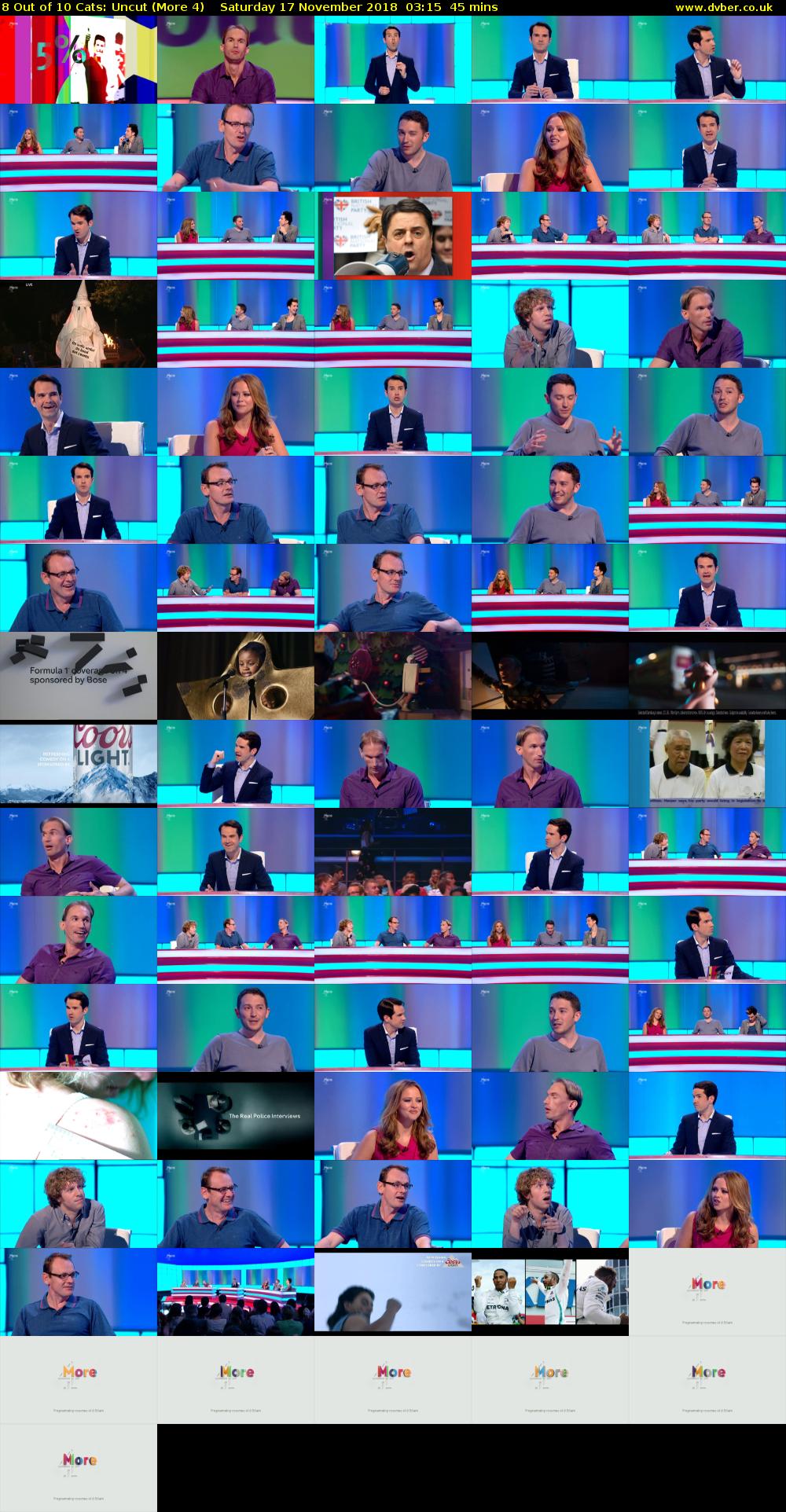 8 Out of 10 Cats: Uncut (More 4) Saturday 17 November 2018 03:15 - 04:00