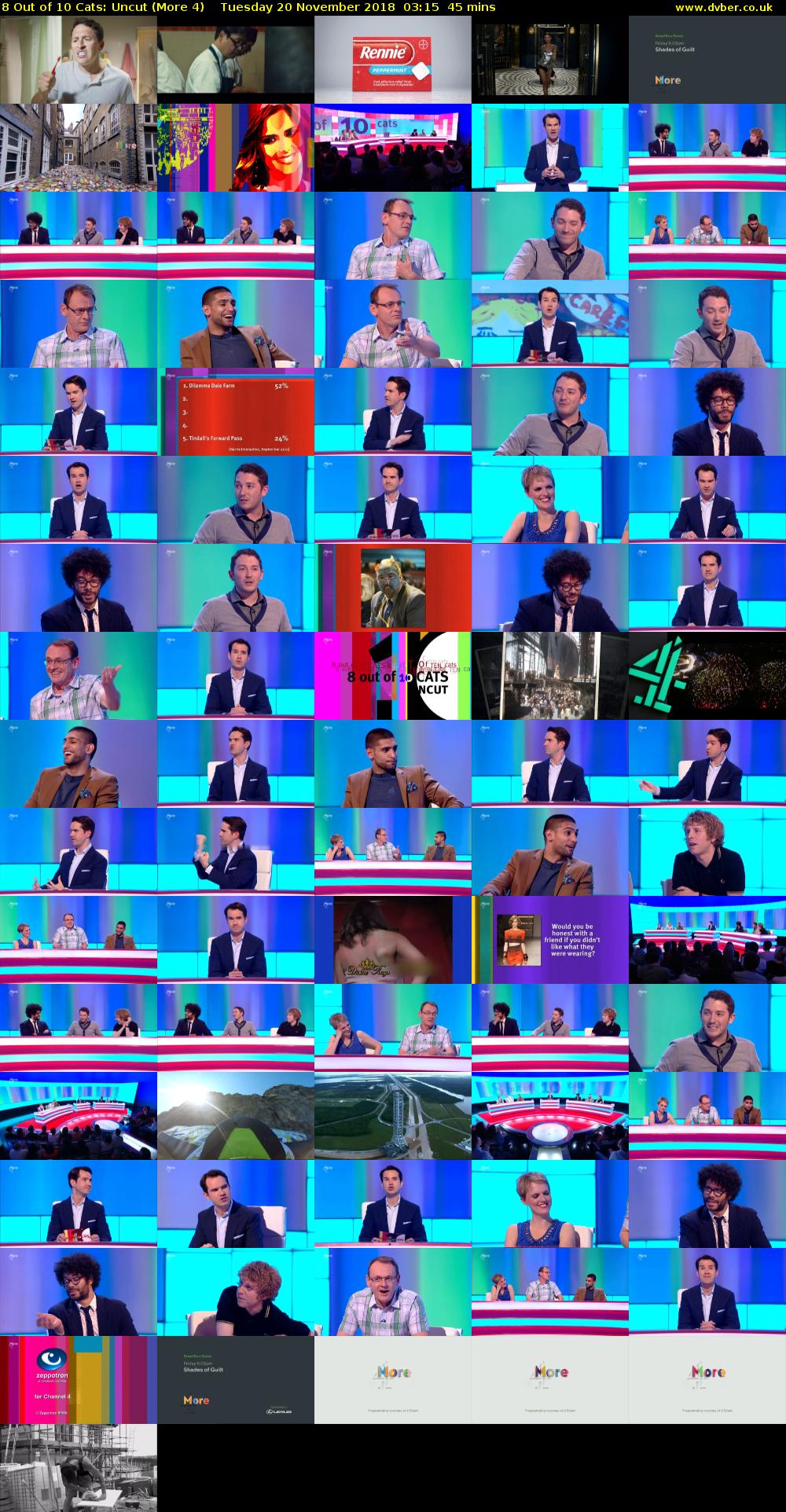 8 Out of 10 Cats: Uncut (More 4) Tuesday 20 November 2018 03:15 - 04:00