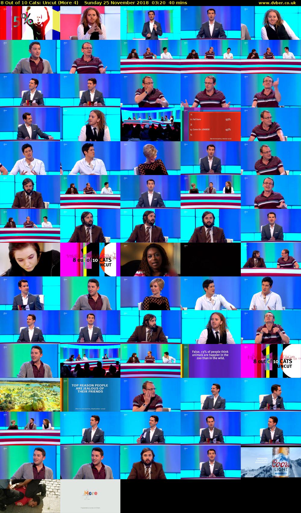 8 Out of 10 Cats: Uncut (More 4) Sunday 25 November 2018 03:20 - 04:00