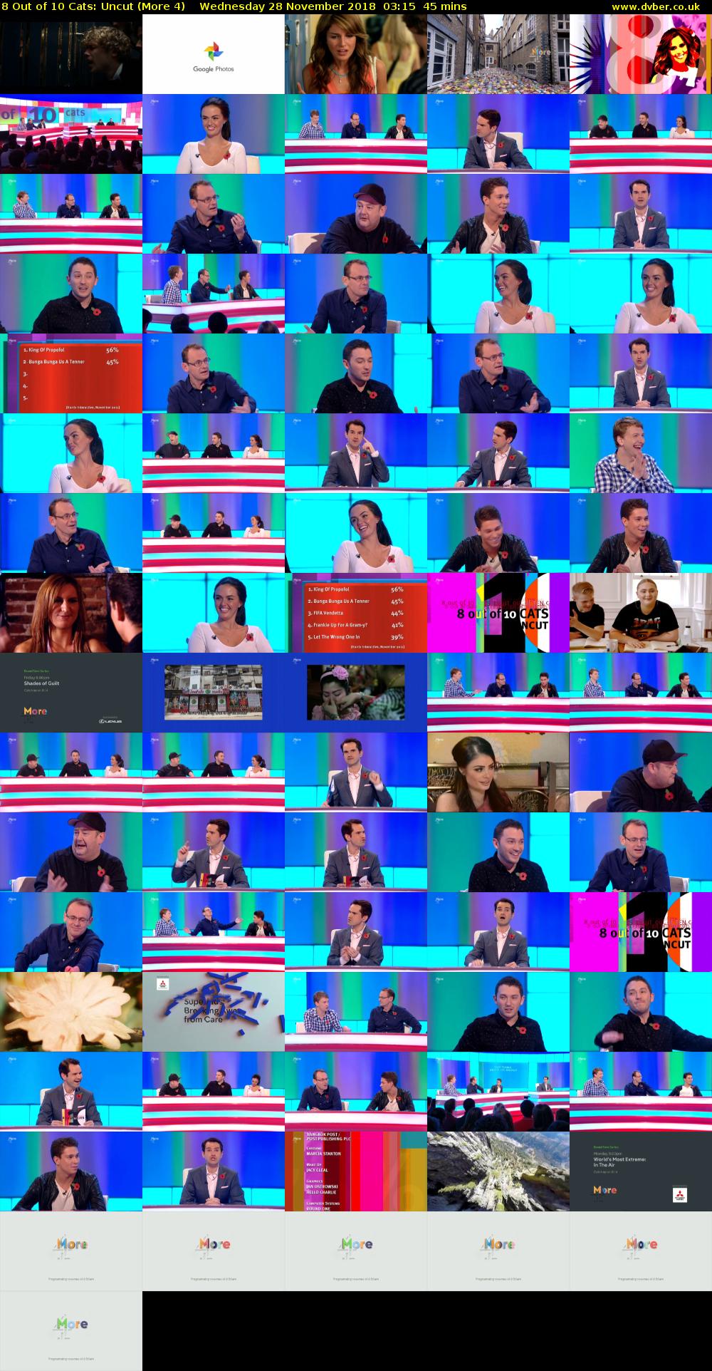 8 Out of 10 Cats: Uncut (More 4) Wednesday 28 November 2018 03:15 - 04:00