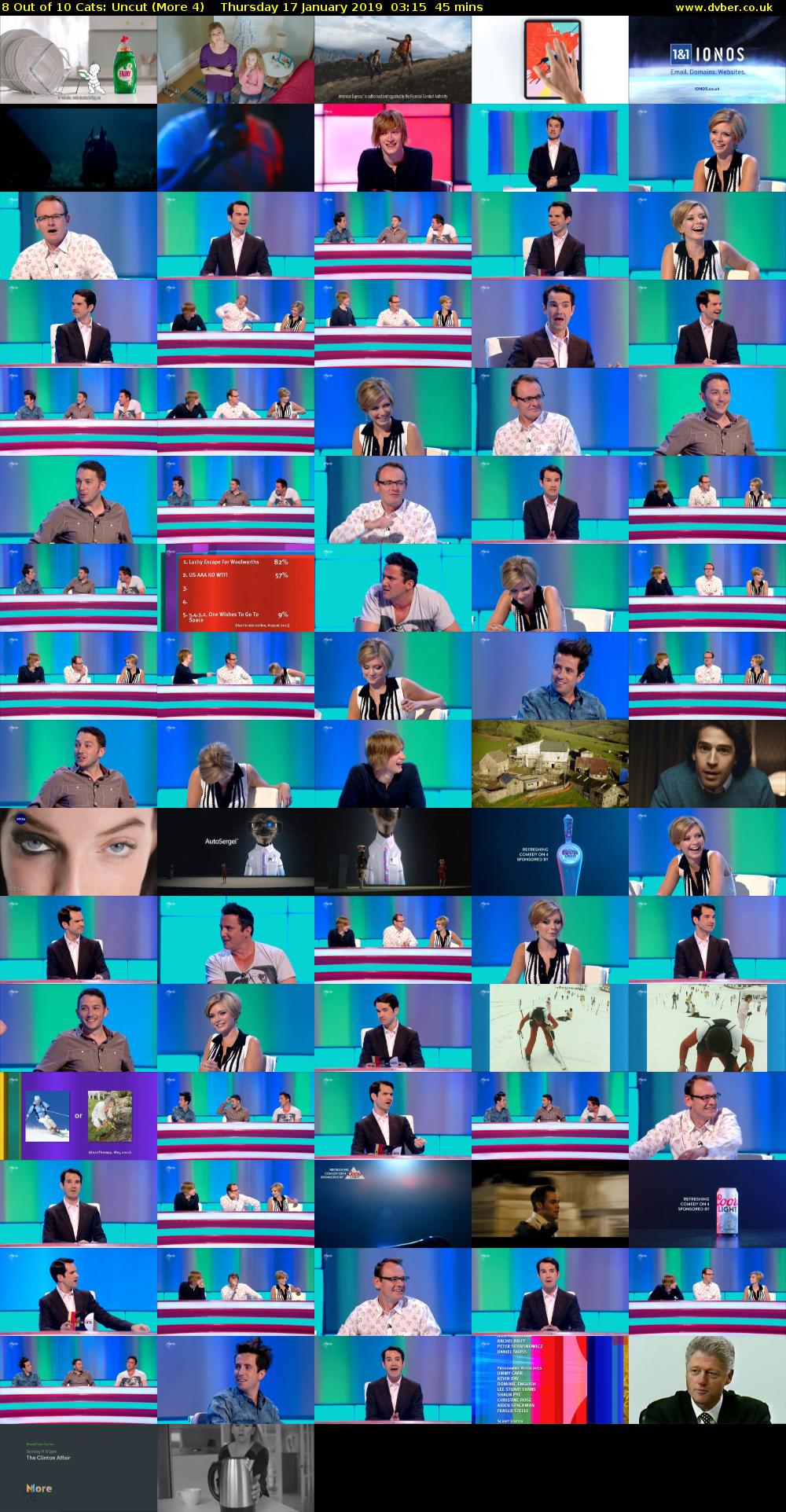 8 Out of 10 Cats: Uncut (More 4) Thursday 17 January 2019 03:15 - 04:00