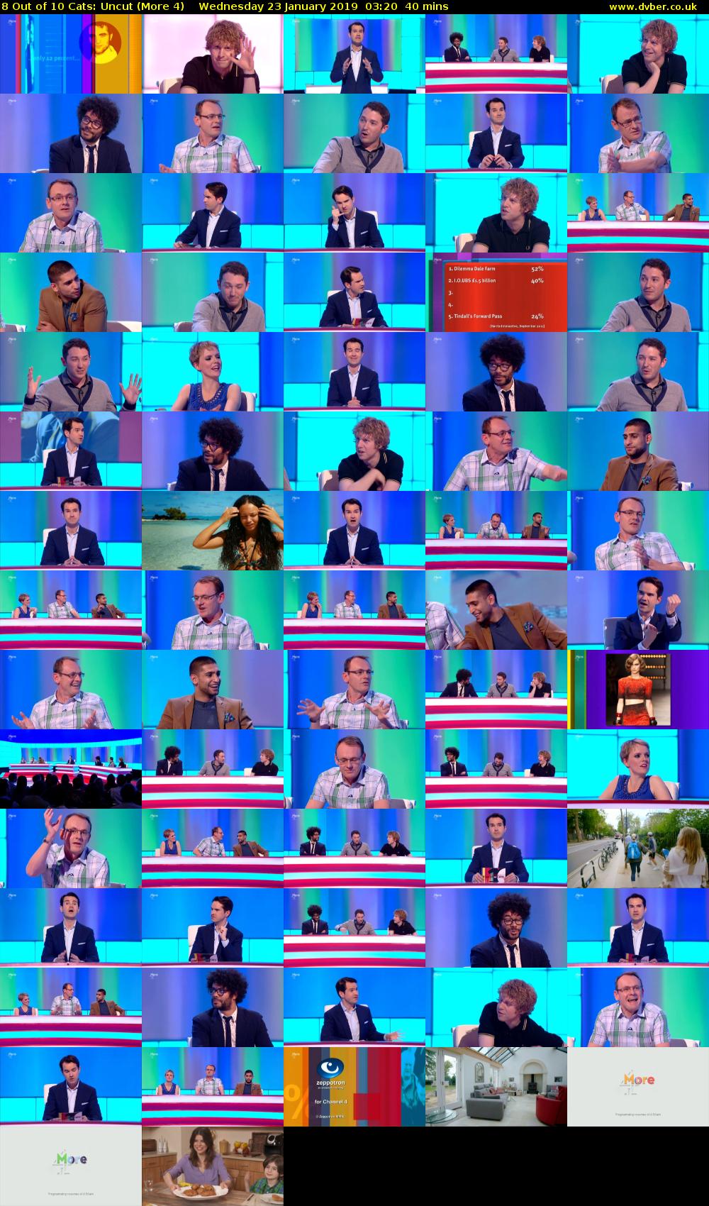 8 Out of 10 Cats: Uncut (More 4) Wednesday 23 January 2019 03:20 - 04:00