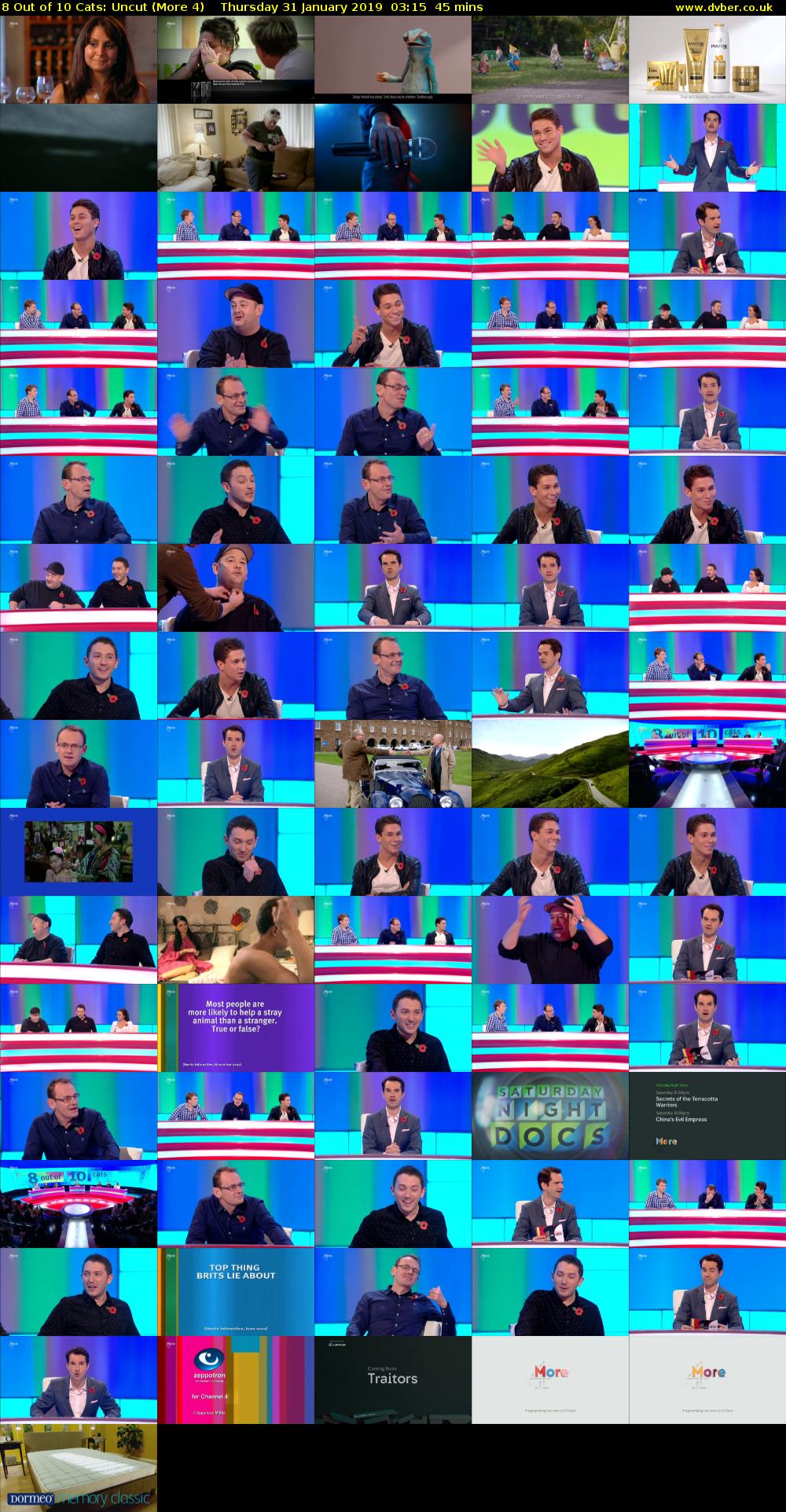 8 Out of 10 Cats: Uncut (More 4) Thursday 31 January 2019 03:15 - 04:00