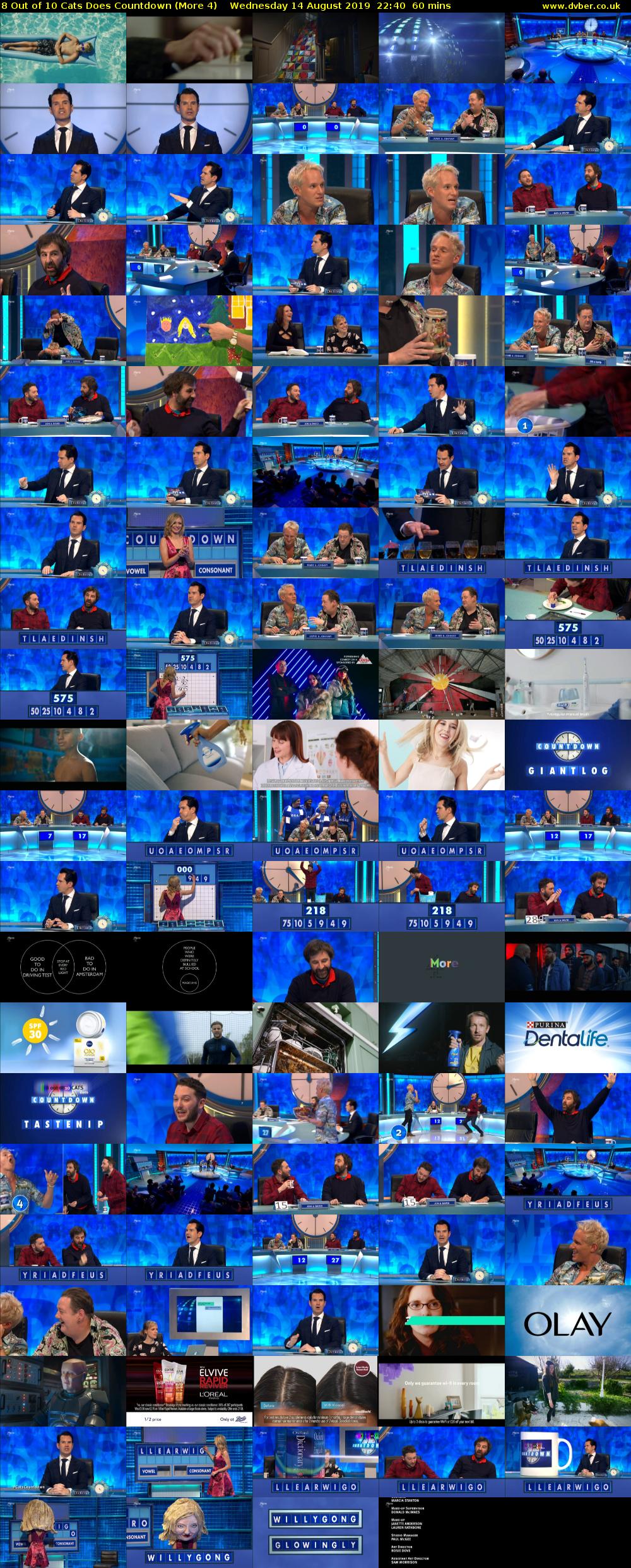 8 Out of 10 Cats Does Countdown (More 4) Wednesday 14 August 2019 22:40 - 23:40