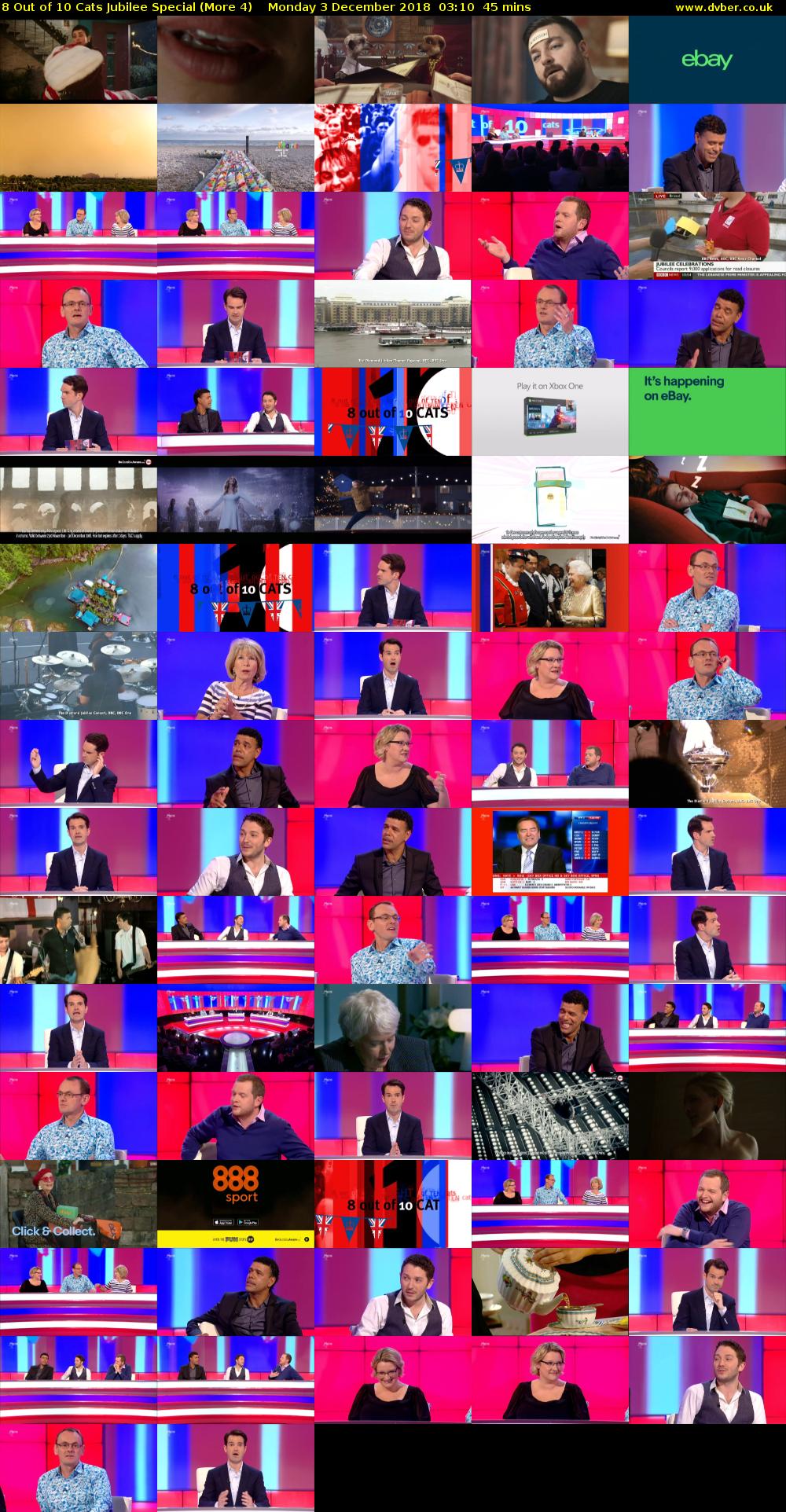 8 Out of 10 Cats Jubilee Special (More 4) Monday 3 December 2018 03:10 - 03:55