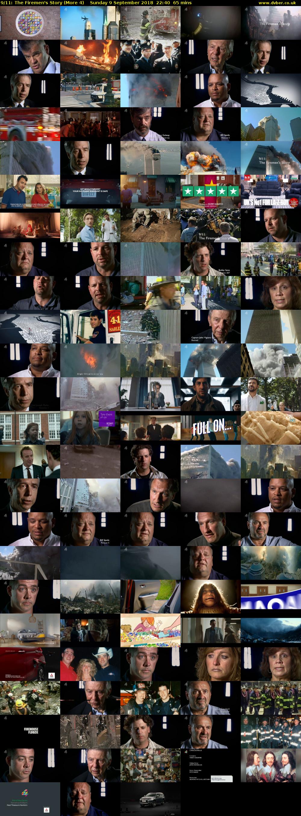 9/11: The Firemen's Story (More 4) Sunday 9 September 2018 22:40 - 23:45