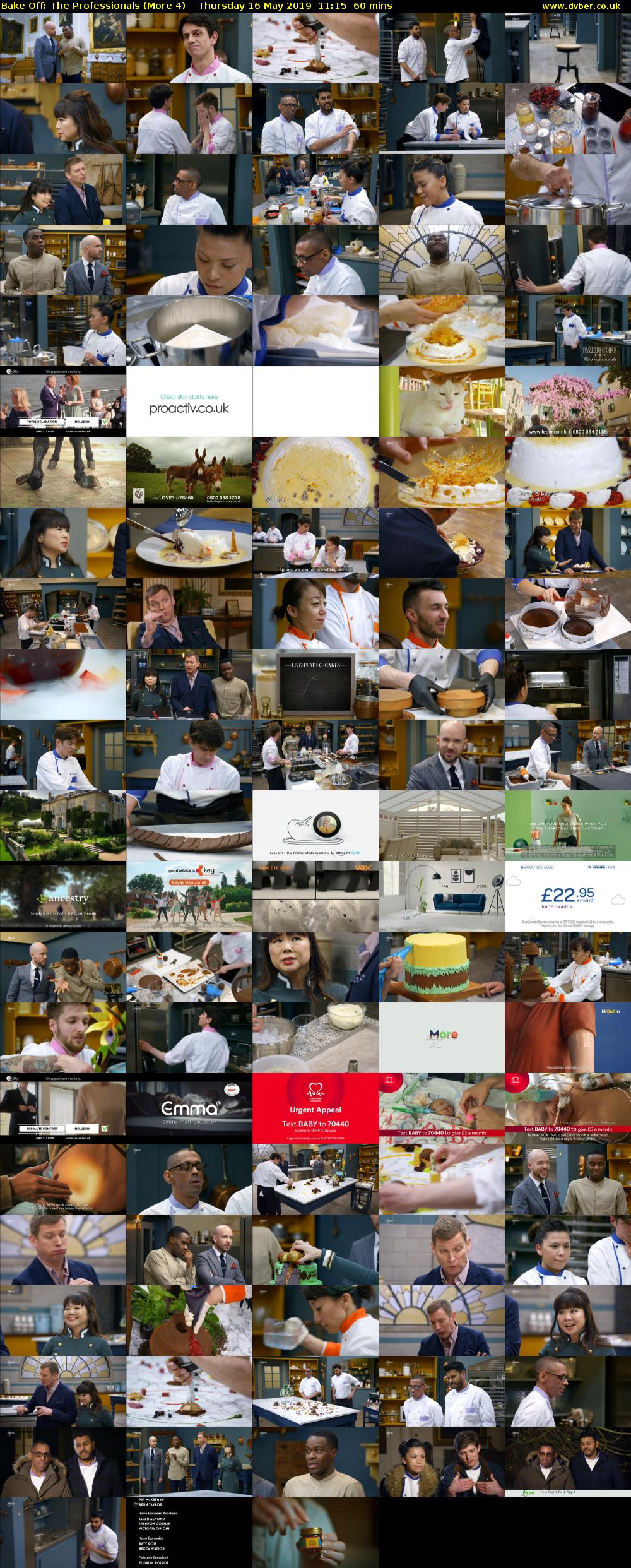 Bake Off: The Professionals (More 4) Thursday 16 May 2019 11:15 - 12:15