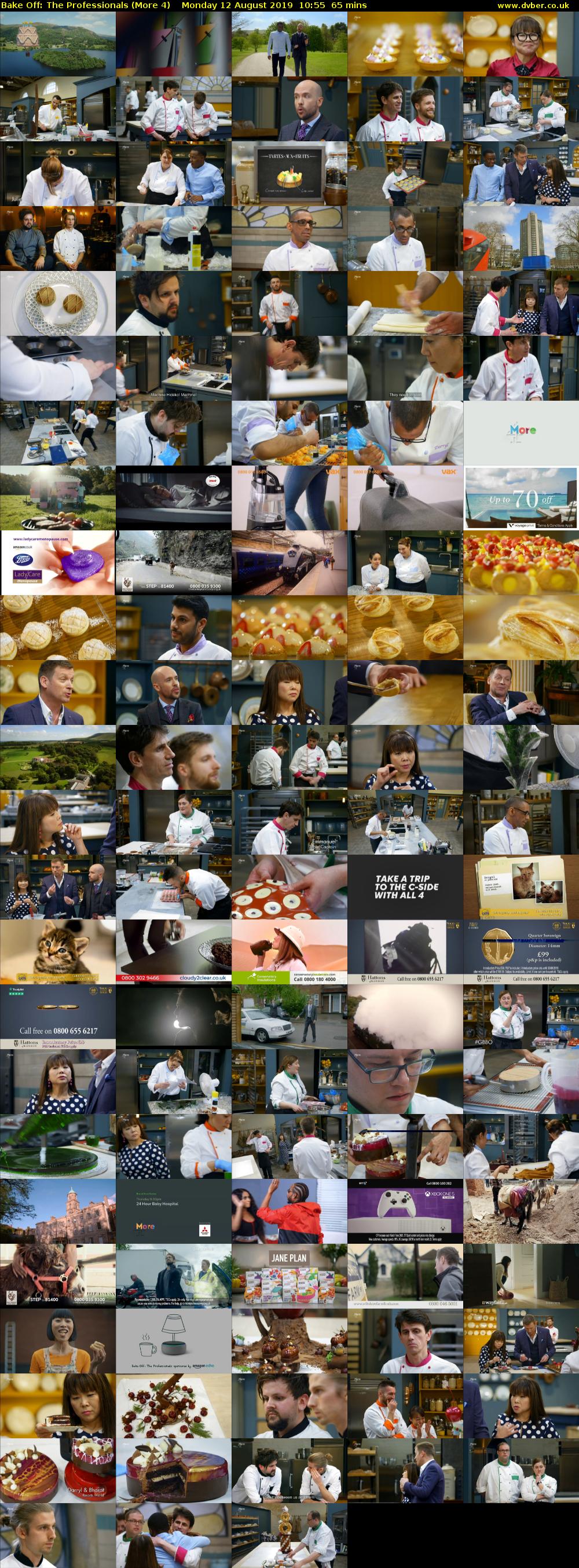 Bake Off: The Professionals (More 4) Monday 12 August 2019 10:55 - 12:00
