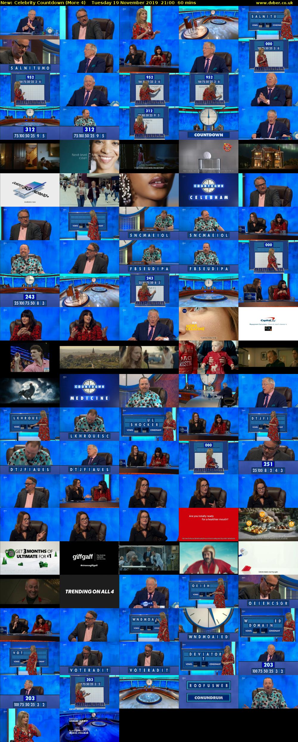 Celebrity Countdown (More 4) Tuesday 19 November 2019 21:00 - 22:00
