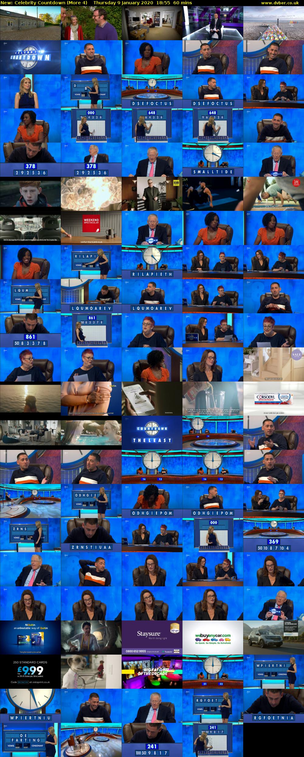 Celebrity Countdown (More 4) Thursday 9 January 2020 18:55 - 19:55