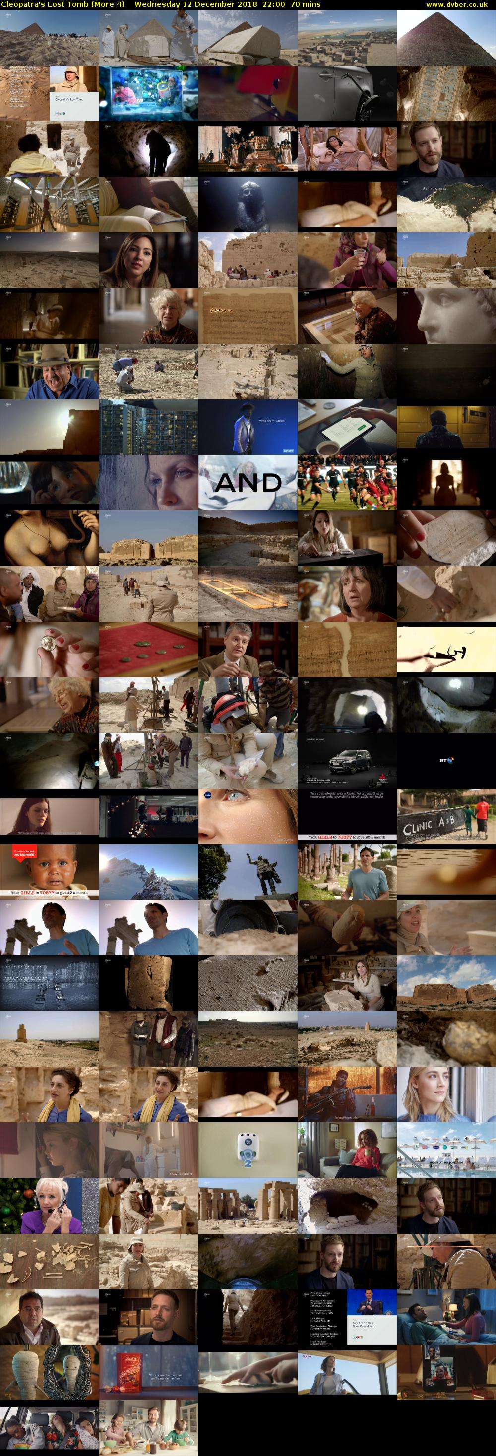 Cleopatra's Lost Tomb (More 4) Wednesday 12 December 2018 22:00 - 23:10