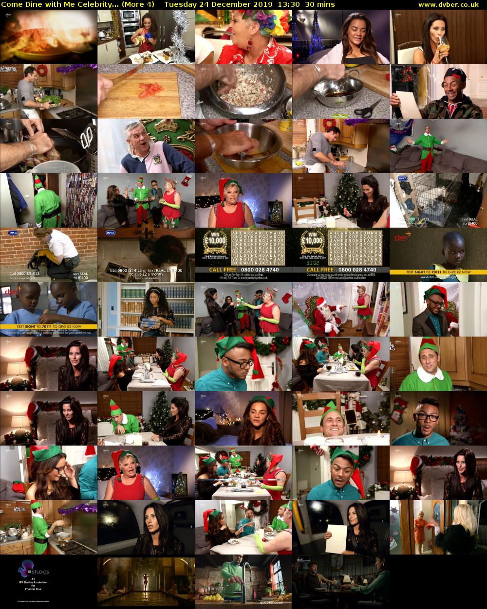 Come Dine with Me Celebrity... (More 4) Tuesday 24 December 2019 13:30 - 14:00