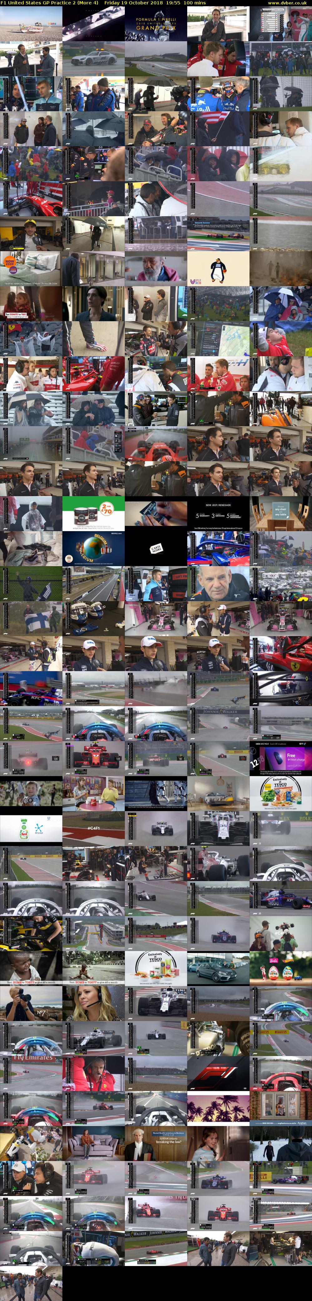 F1 United States GP Practice 2 (More 4) Friday 19 October 2018 19:55 - 21:35