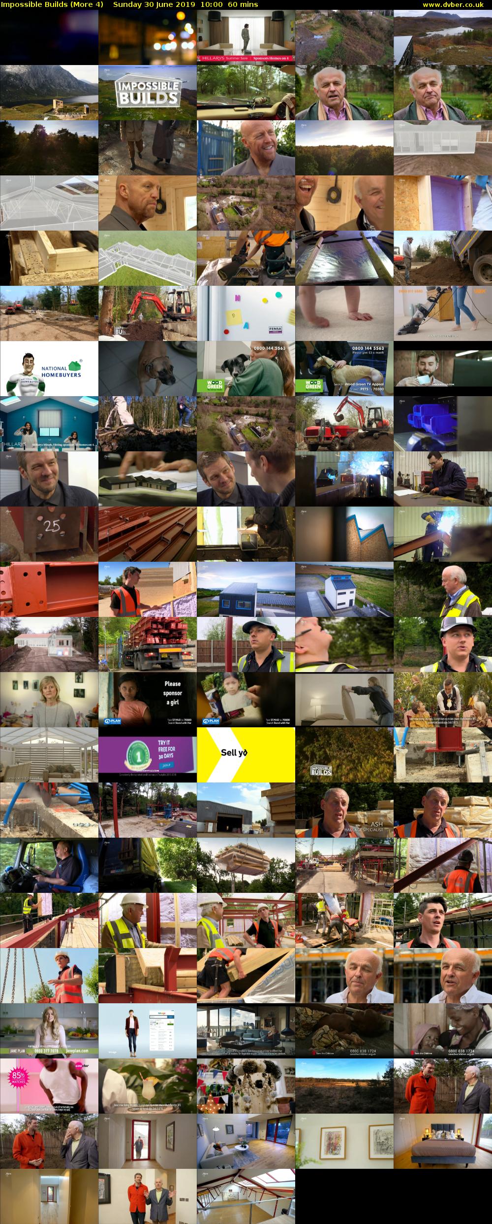 Impossible Builds (More 4) Sunday 30 June 2019 10:00 - 11:00