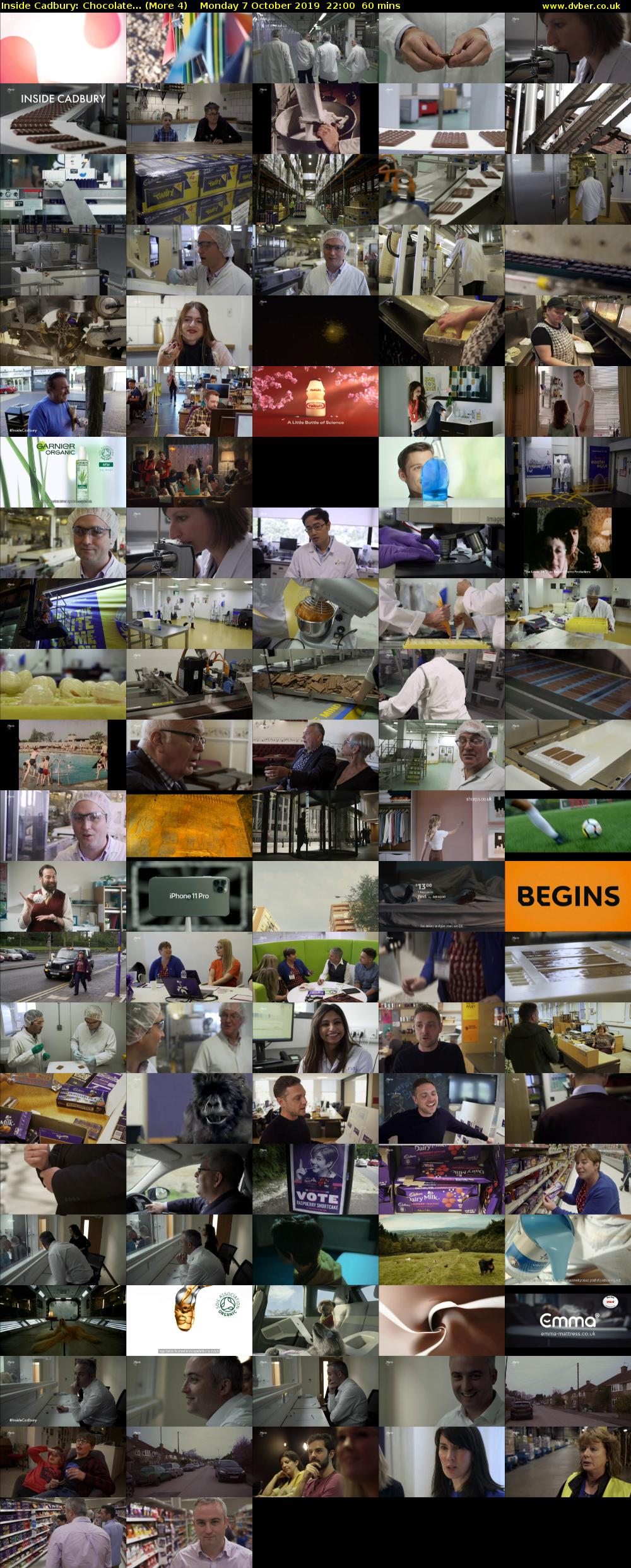 Inside Cadbury: Chocolate... (More 4) Monday 7 October 2019 22:00 - 23:00