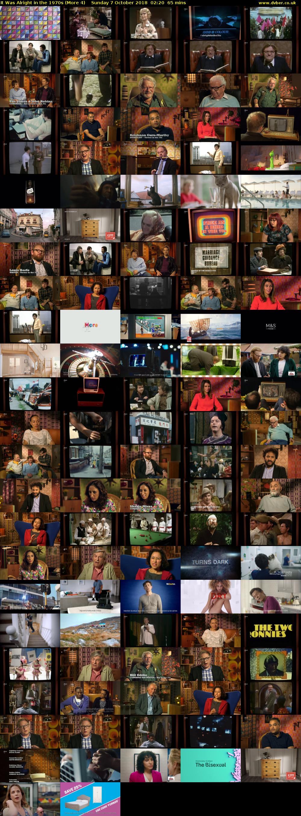 It Was Alright in the 1970s (More 4) Sunday 7 October 2018 02:20 - 03:25