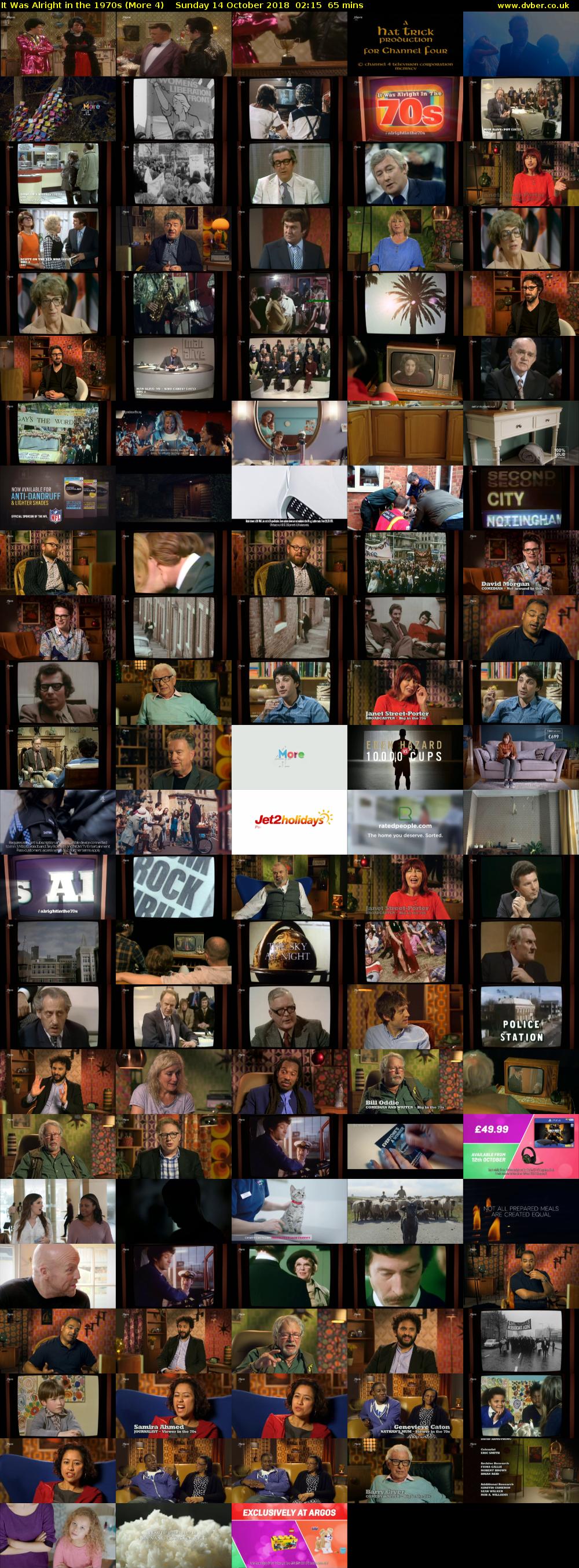 It Was Alright in the 1970s (More 4) Sunday 14 October 2018 02:15 - 03:20
