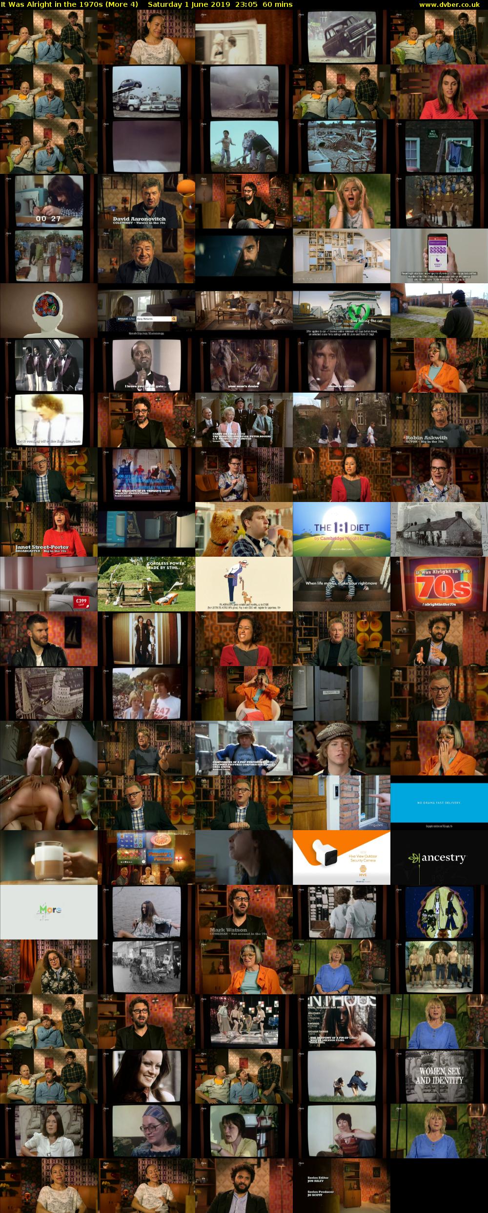 It Was Alright in the 1970s (More 4) Saturday 1 June 2019 23:05 - 00:05