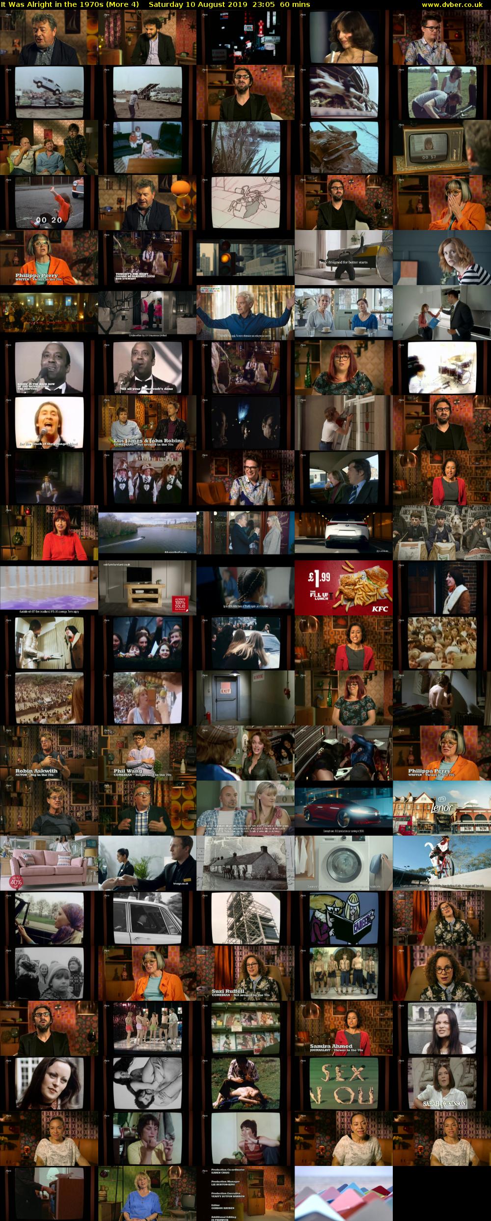 It Was Alright in the 1970s (More 4) Saturday 10 August 2019 23:05 - 00:05