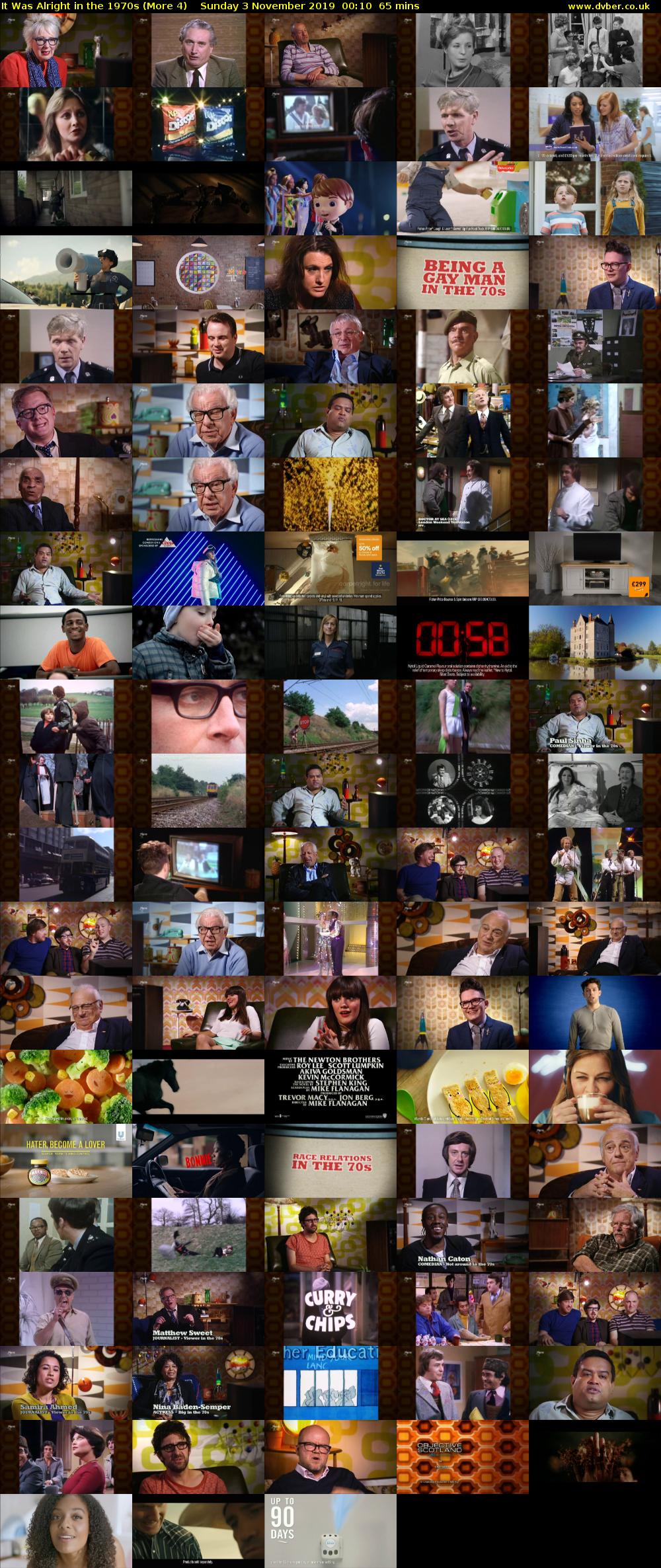 It Was Alright in the 1970s (More 4) Sunday 3 November 2019 00:10 - 01:15