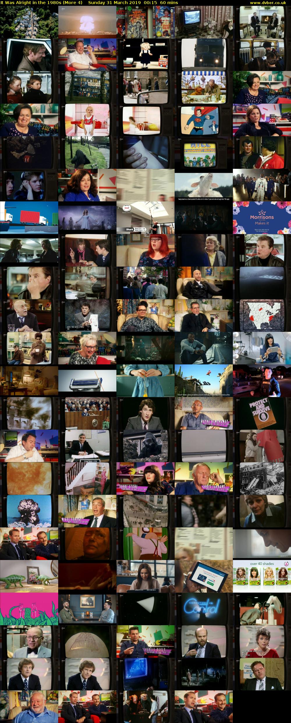 It Was Alright in the 1980s (More 4) Sunday 31 March 2019 00:15 - 02:15