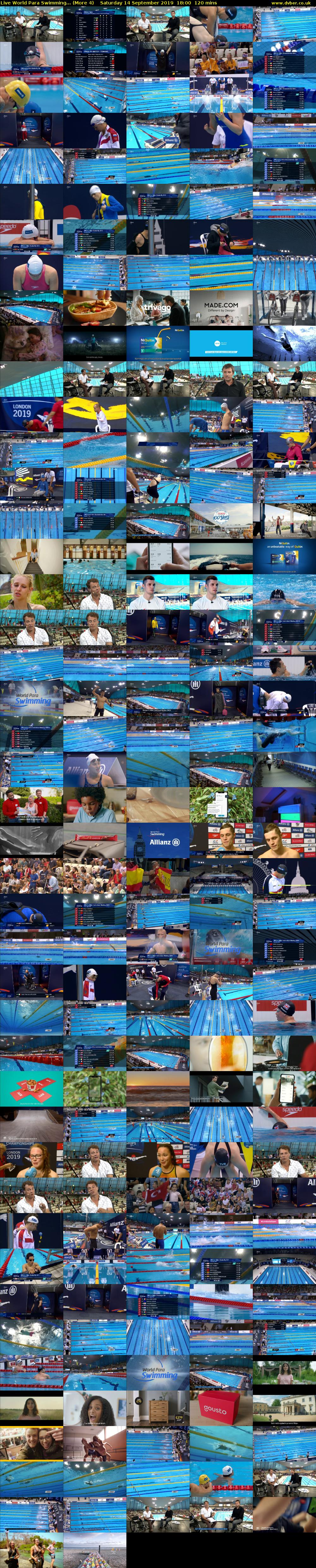 Live World Para Swimming... (More 4) Saturday 14 September 2019 18:00 - 20:00
