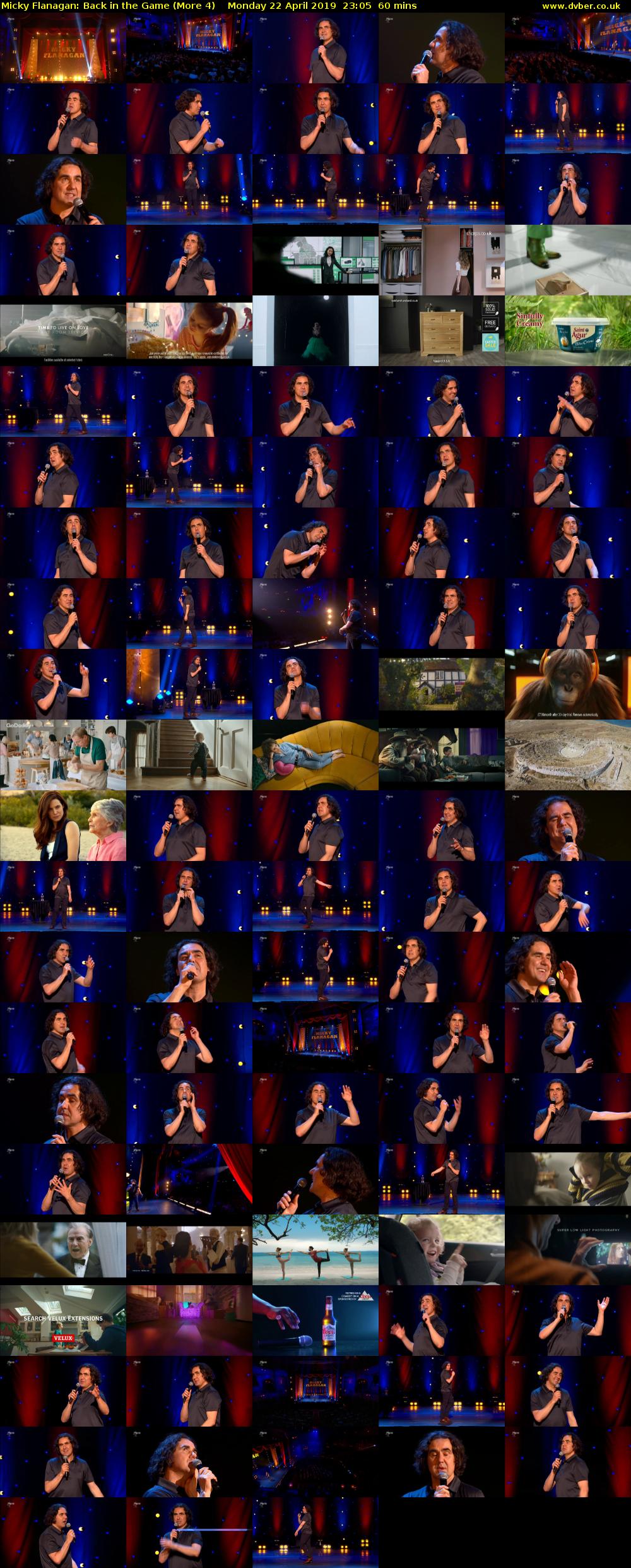 Micky Flanagan: Back in the Game (More 4) Monday 22 April 2019 23:05 - 00:05