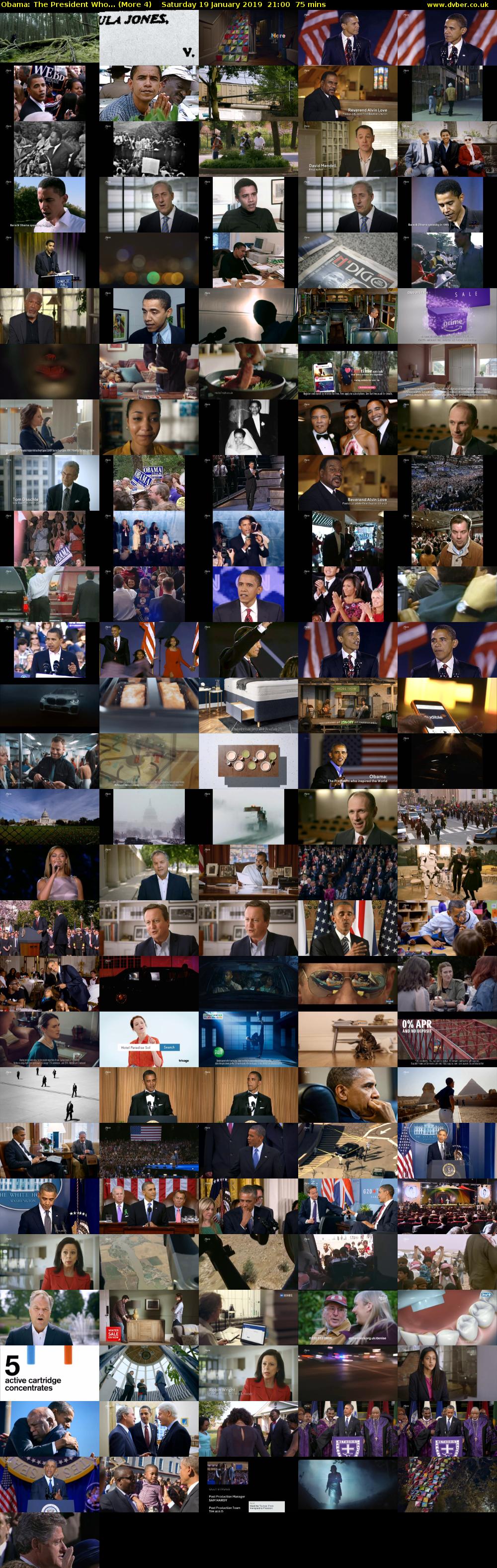 Obama: The President Who... (More 4) Saturday 19 January 2019 21:00 - 22:15