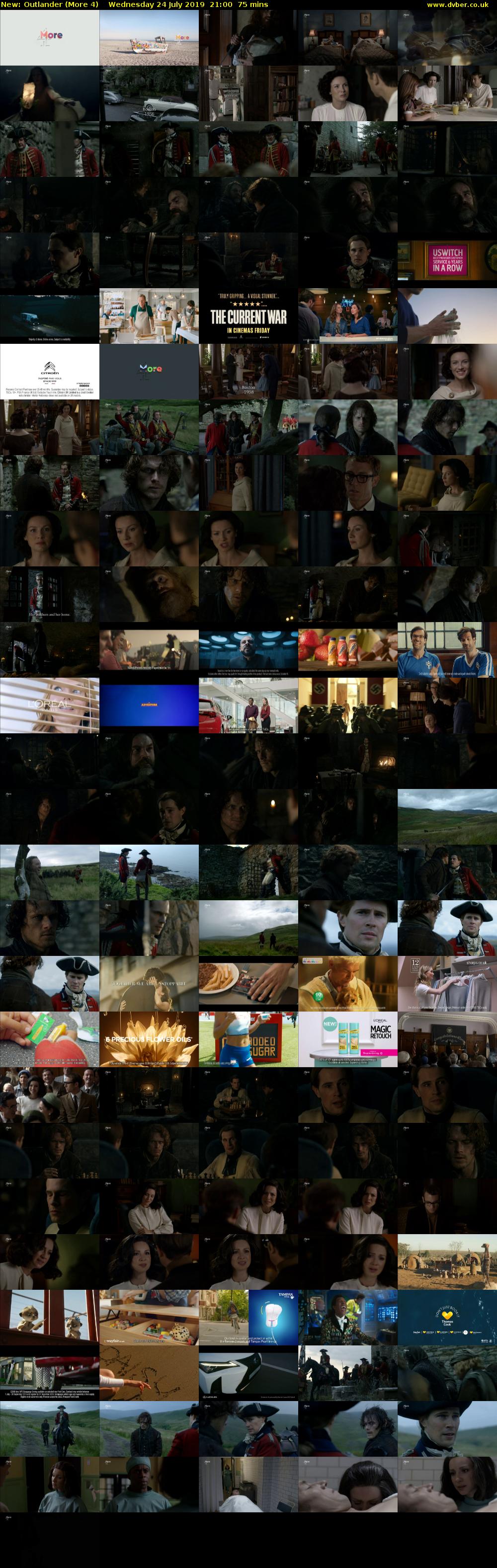 Outlander (More 4) Wednesday 24 July 2019 21:00 - 22:15